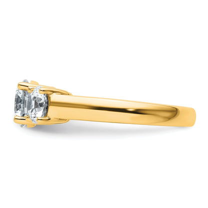 14K Yellow Gold True Origin 2 Carat Vs Def Lab Grown Diamond Complete Three Stone Round Ring
