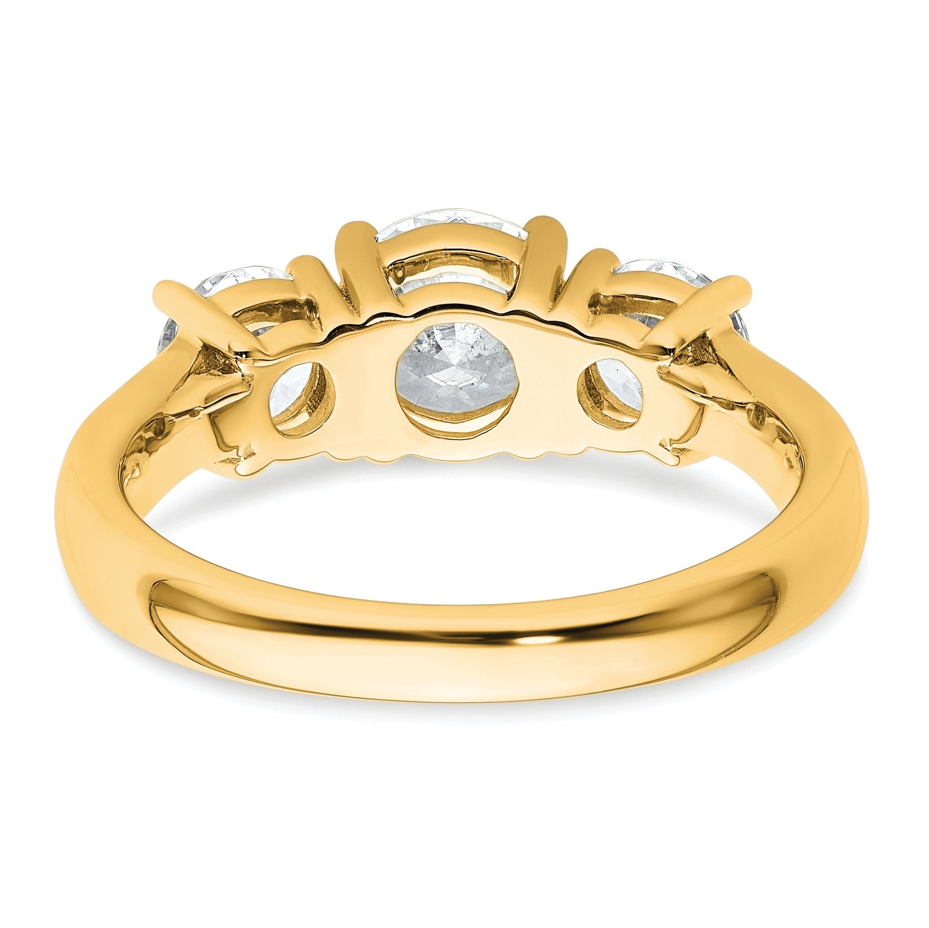 14K Yellow Gold True Origin 2 Carat Vs Def Lab Grown Diamond Complete Three Stone Round Ring