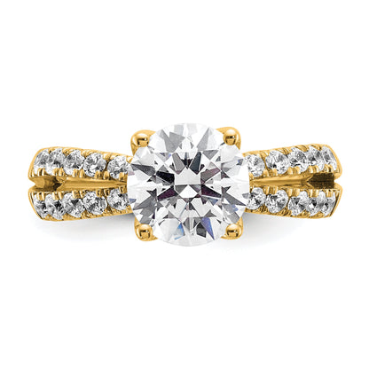 14K Yellow Gold True Origin 2 5/8 Carat Round Lab Grown Diamond Vs D E F Complete Engagement Ring