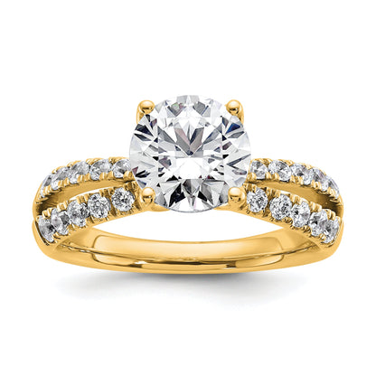14K Yellow Gold True Origin 2 5/8 Carat Round Lab Grown Diamond Vs D E F Complete Engagement Ring