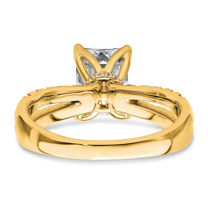 14K Yellow Gold True Origin 2 5/8 Carat Radiant Lab Grown Diamond Vs D E F Complete Engagement Ring