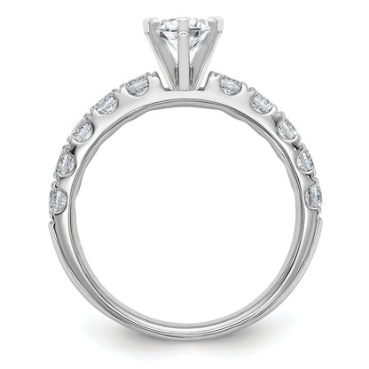 14K White Gold Certified Lab Grown Diamond Vs Def 1Ct Oval Center Ring