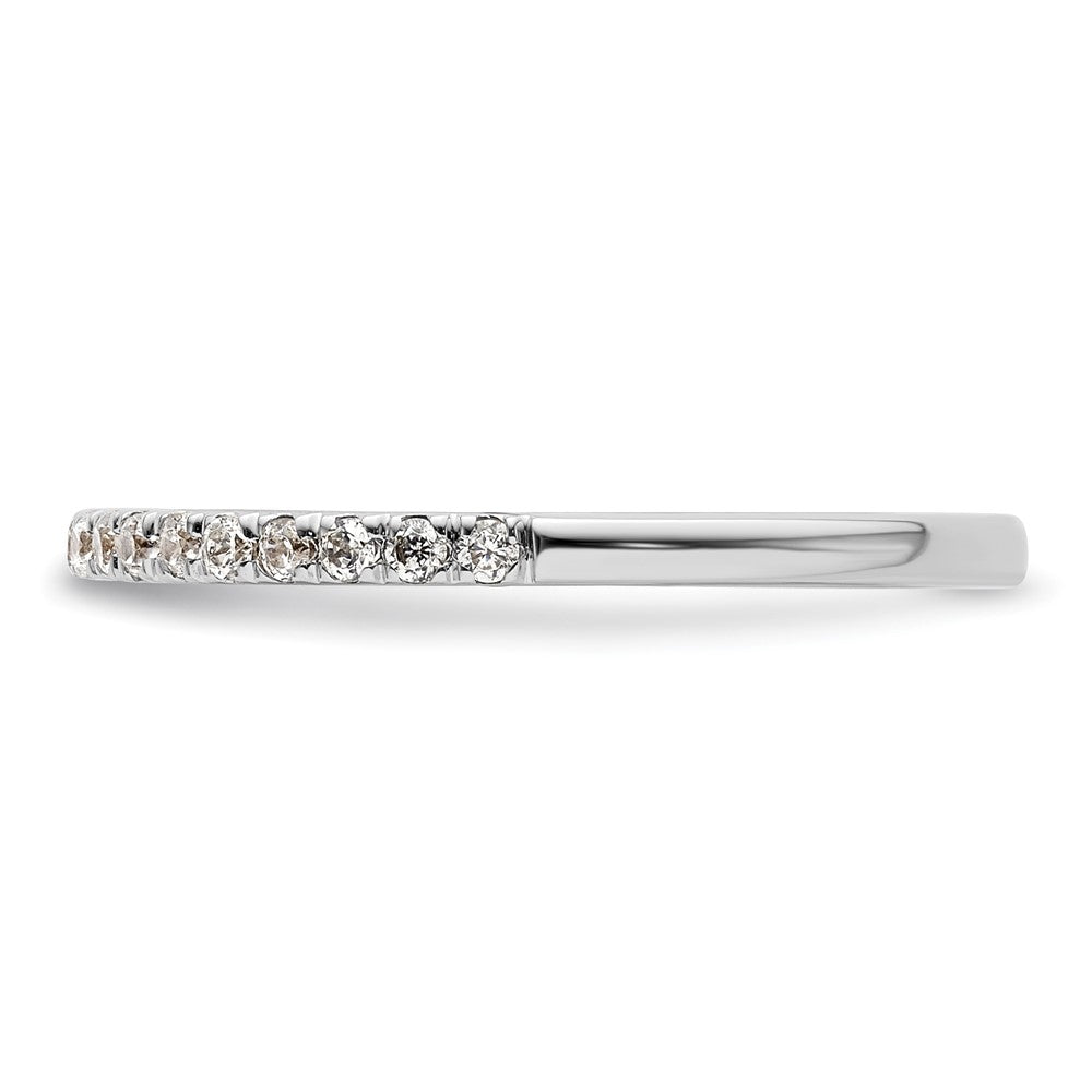 0.18ct. CZ Solid Real 14k White Gold Wedding Wedding Band Ring