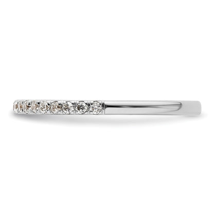 0.18ct. CZ Solid Real 14k White Gold Wedding Wedding Band Ring