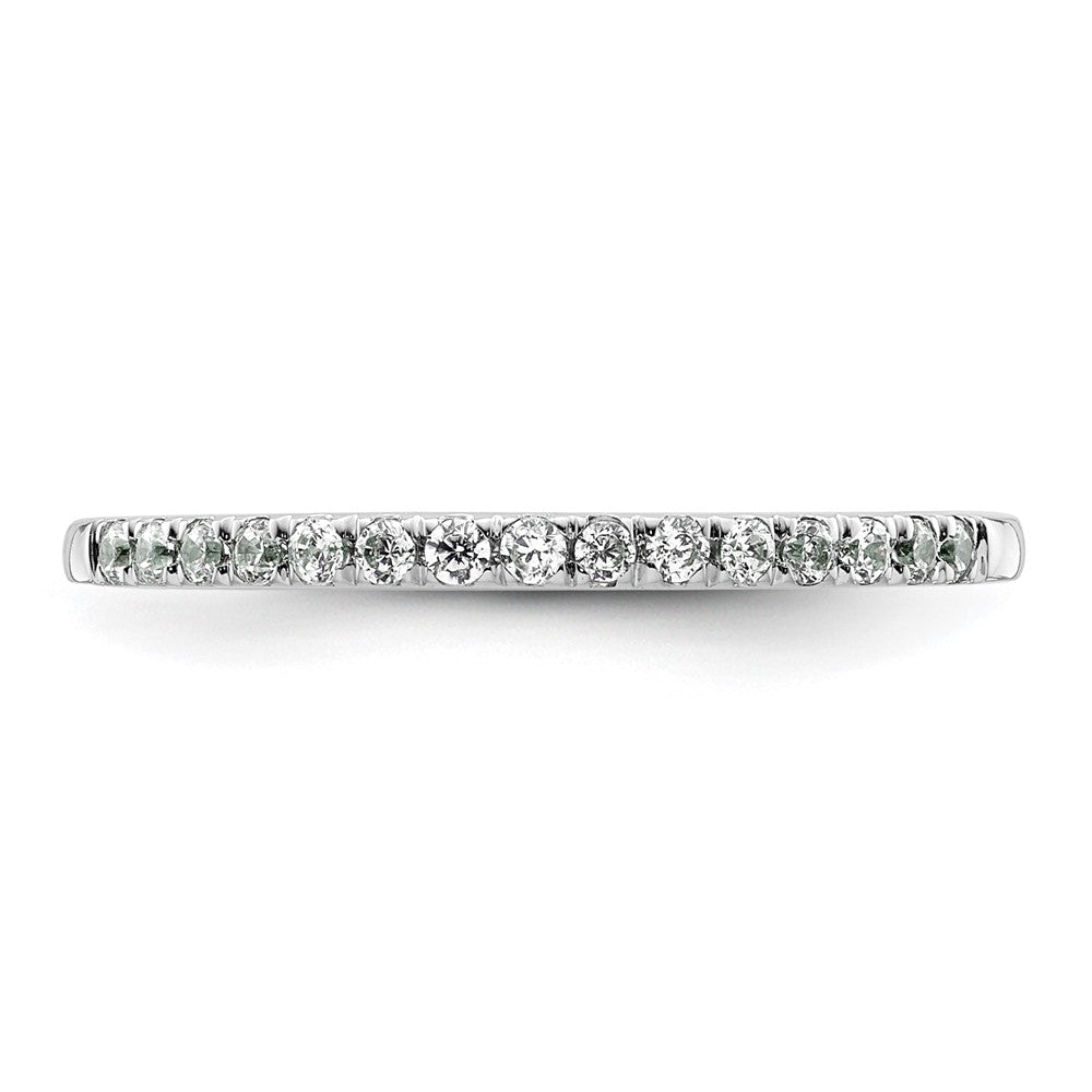 0.18ct. CZ Solid Real 14k White Gold Wedding Wedding Band Ring