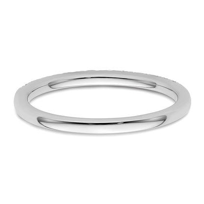 0.18ct. CZ Solid Real 14k White Gold Wedding Wedding Band Ring