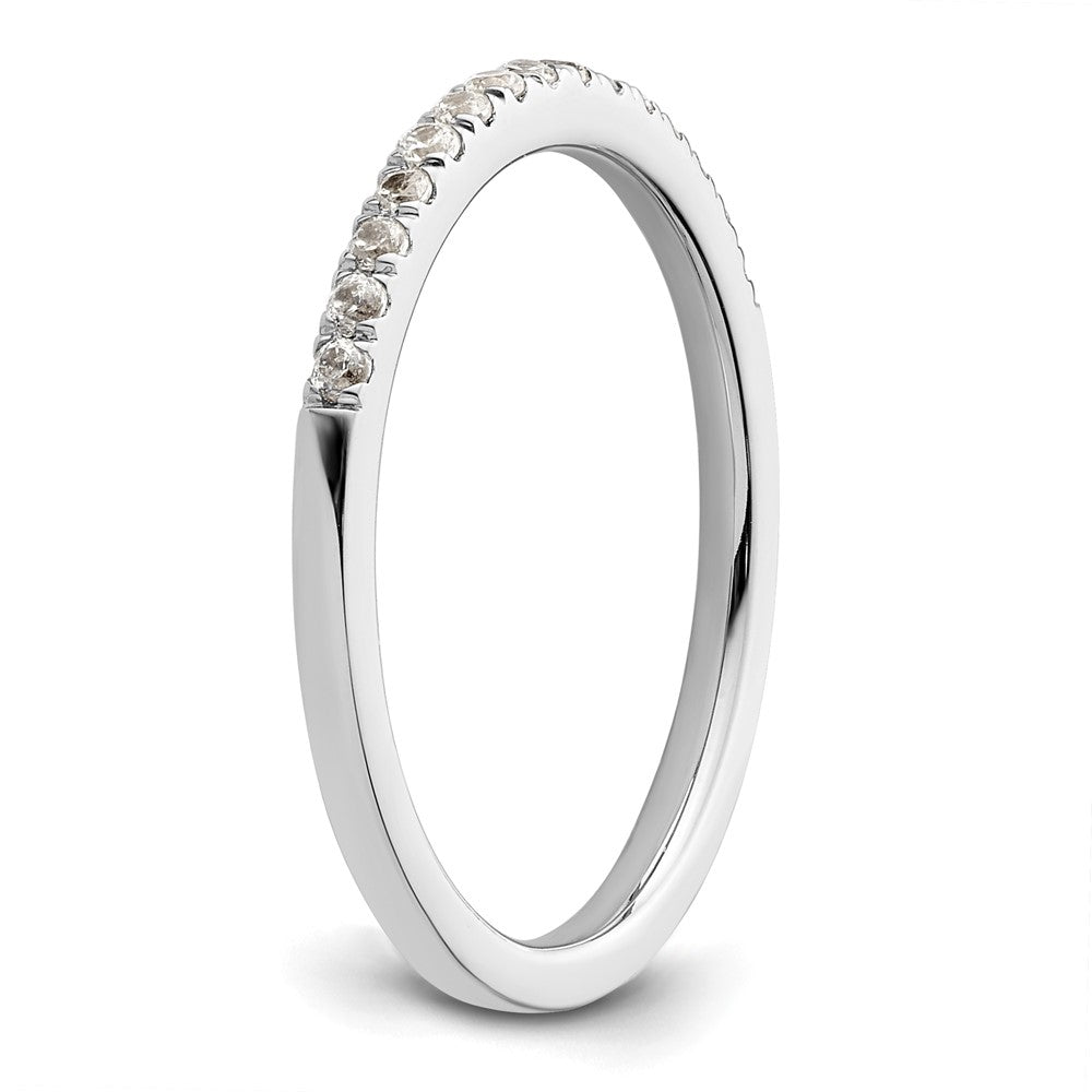 0.18ct. CZ Solid Real 14k White Gold Wedding Wedding Band Ring