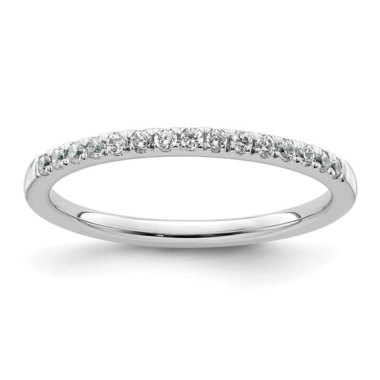 0.18ct. CZ Solid Real 14k White Gold Wedding Wedding Band Ring