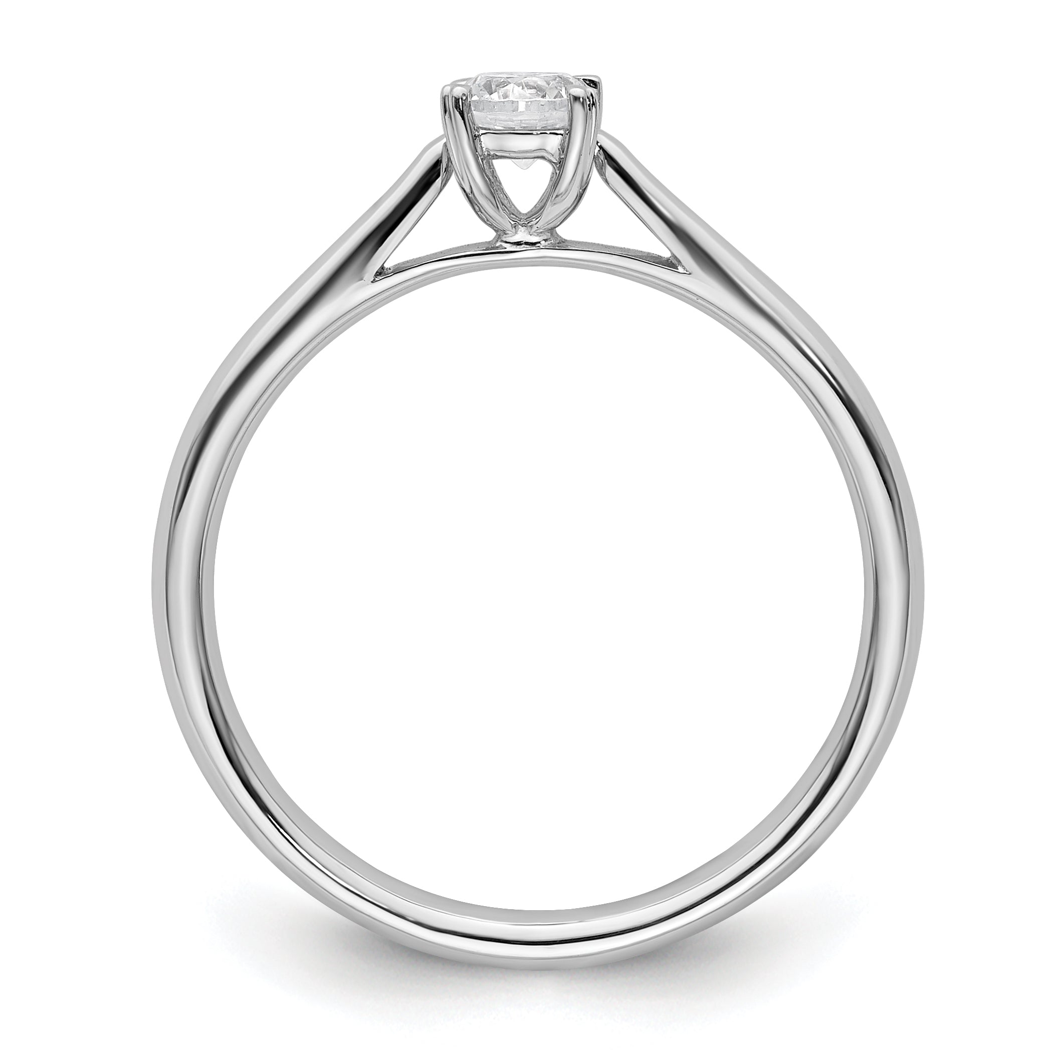 14K White Gold True Origin 1/4 Carat Lab Grown Diamond Vs+ F+ Round Solitaire Engagement Ring