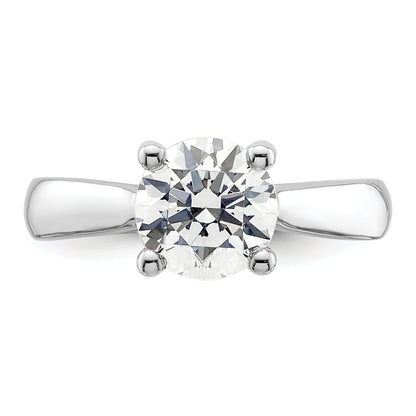 14K White Gold (Holds 2 Carat (8.20 mm) Round) 4 Prong With 1/20 Diamond Semi Mount Engagement Ring