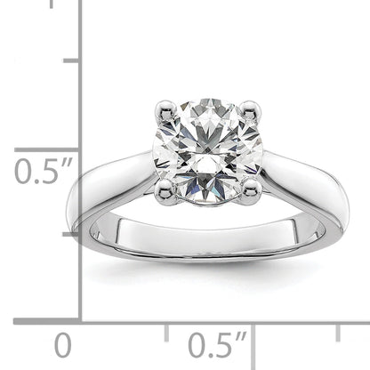 14K White Gold (Holds 2 Carat (8.20 mm) Round) 4 Prong With 1/20 Diamond Semi Mount Engagement Ring