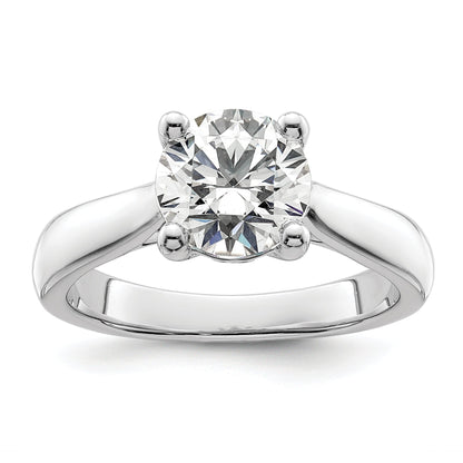 14K White Gold (Holds 2 Carat (8.20 mm) Round) 4 Prong With 1/20 Diamond Semi Mount Engagement Ring