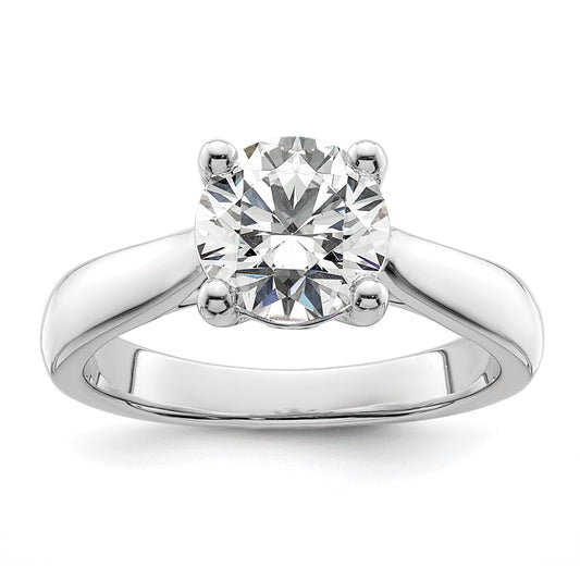 14K White Gold (Holds 2 Carat (8.20 mm) Round) 4 Prong With 1/20 Diamond Semi Mount Engagement Ring