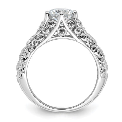 1.25ct. CZ Solid Real 14k White Gold Round Solitaire Engagement Ring