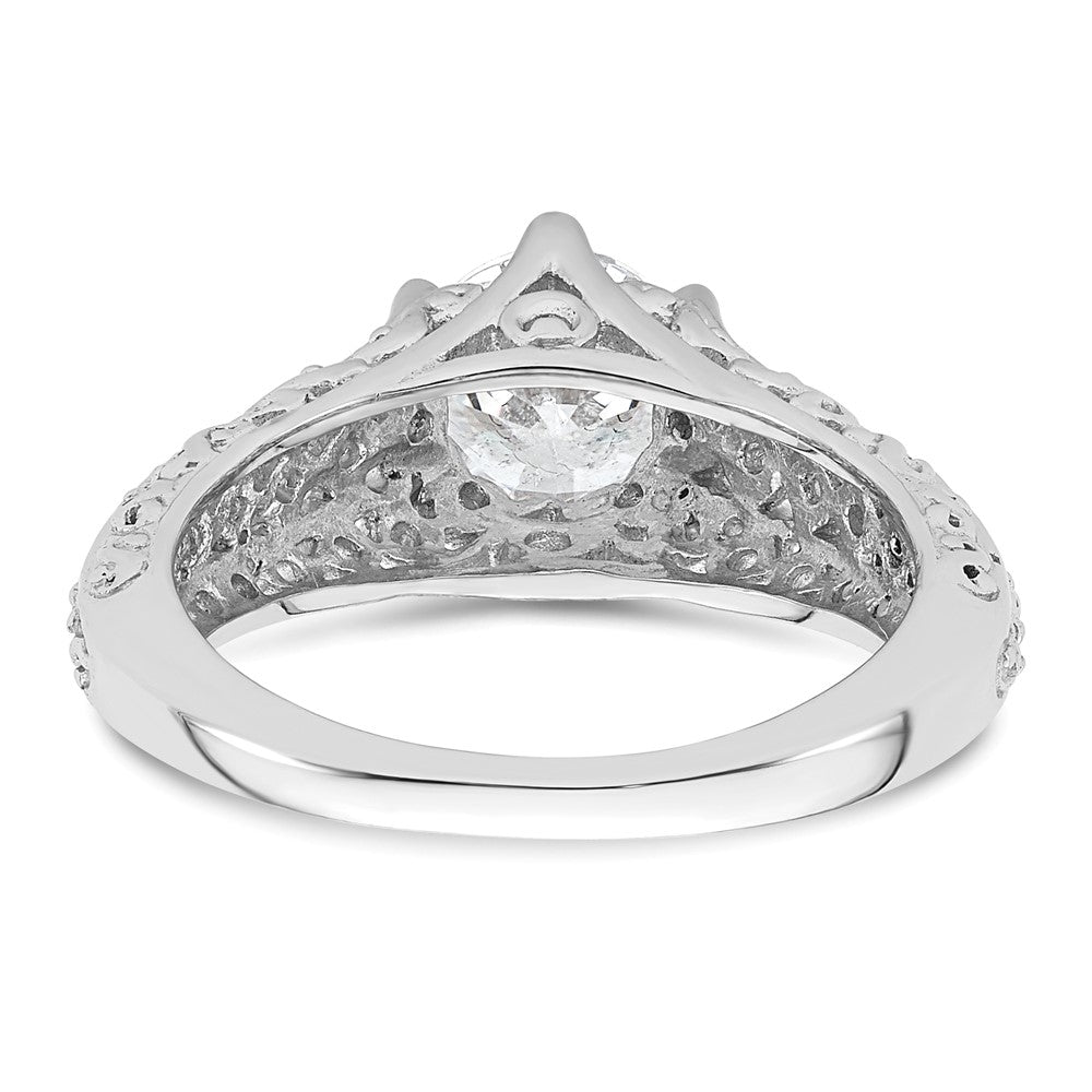 1.25ct. CZ Solid Real 14k White Gold Round Solitaire Engagement Ring