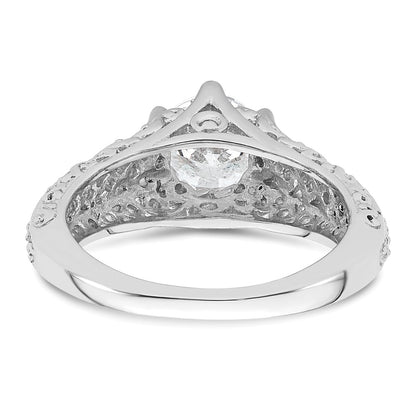 1.25ct. CZ Solid Real 14k White Gold Round Solitaire Engagement Ring