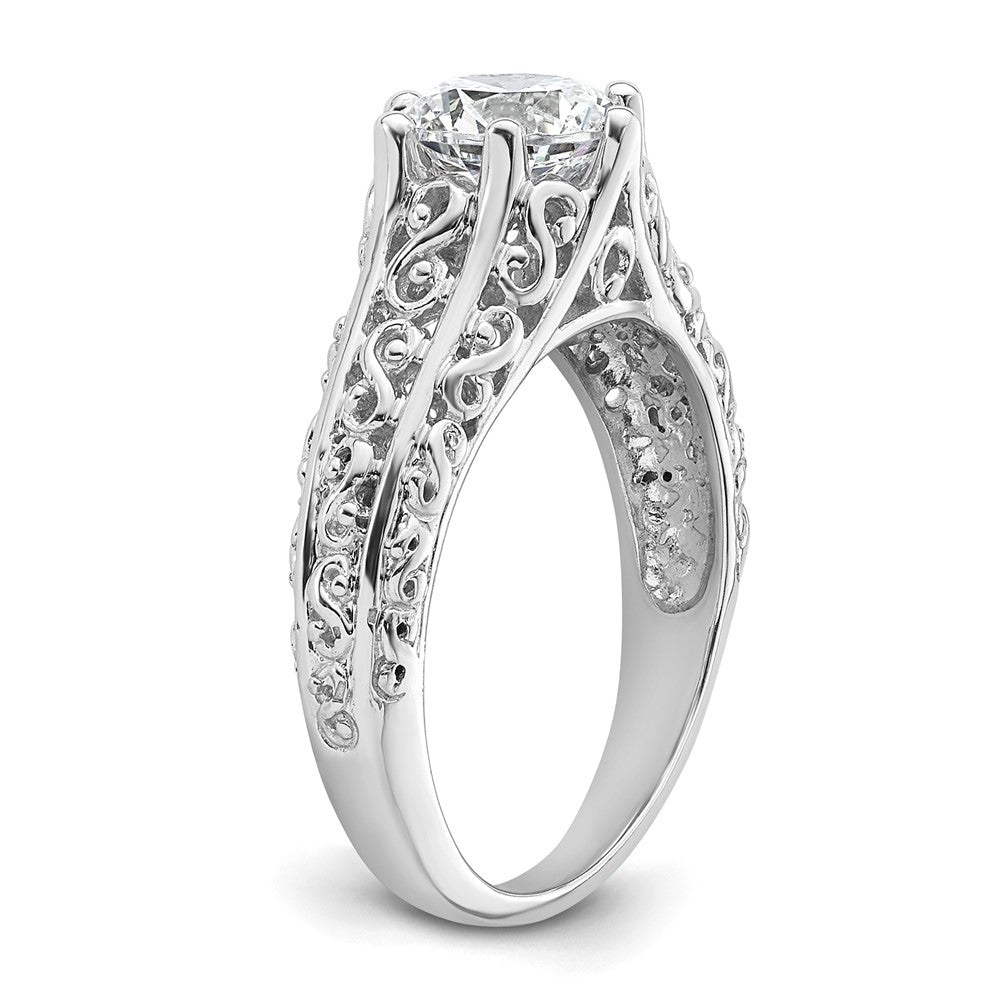 1.25ct. CZ Solid Real 14k White Gold Round Solitaire Engagement Ring