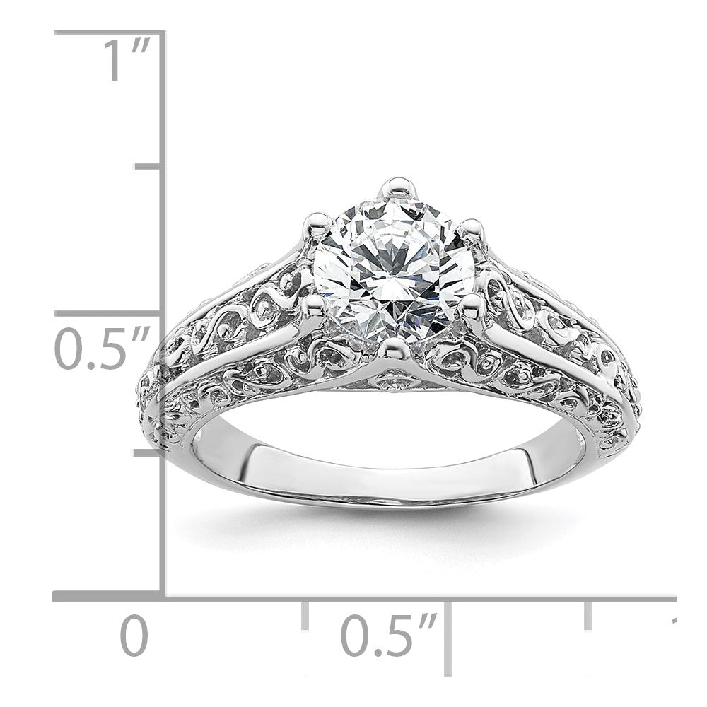 1.25ct. CZ Solid Real 14k White Gold Round Solitaire Engagement Ring