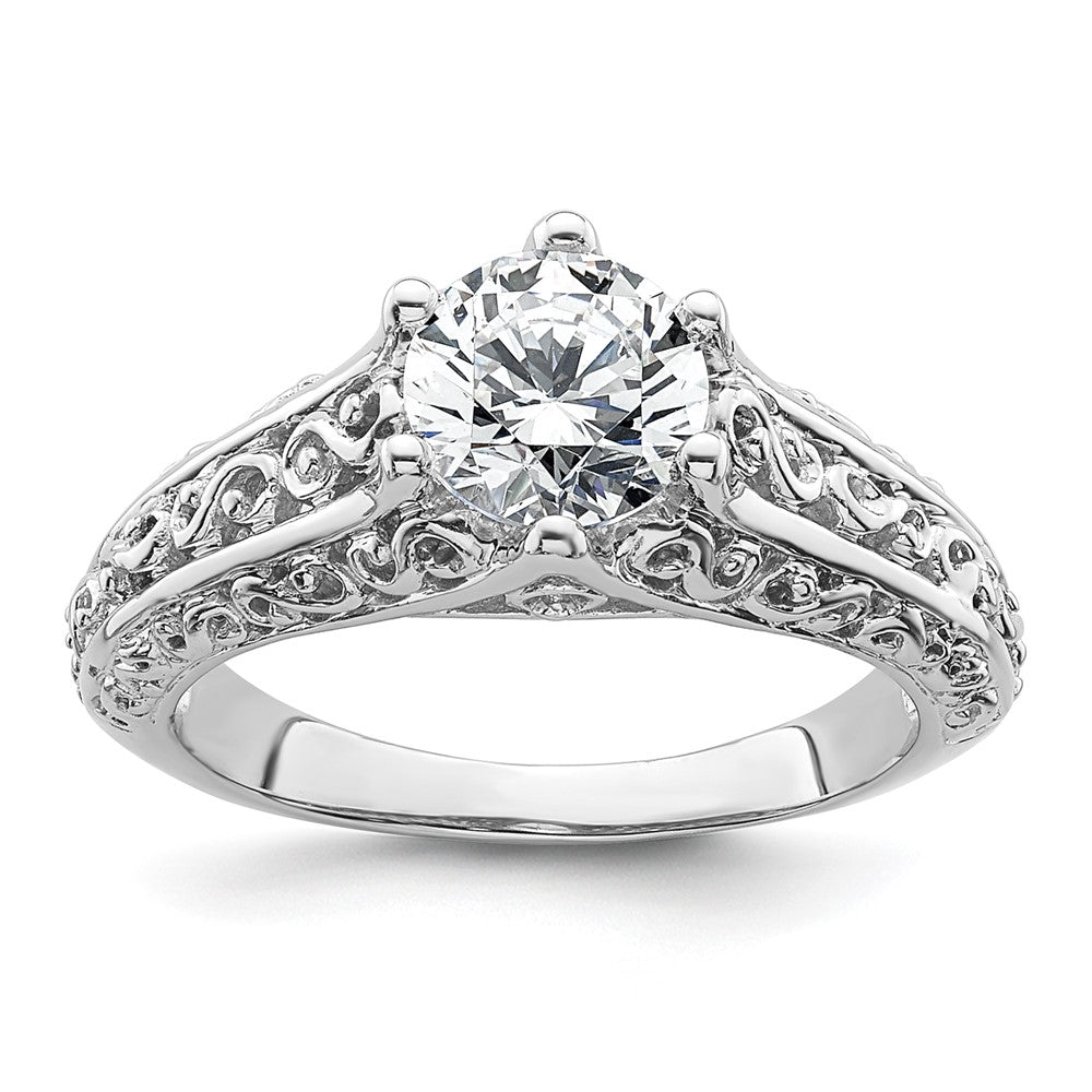 1.25ct. CZ Solid Real 14k White Gold Round Solitaire Engagement Ring