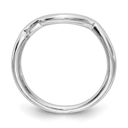 14K White Gold Polished Contour Wedding Band