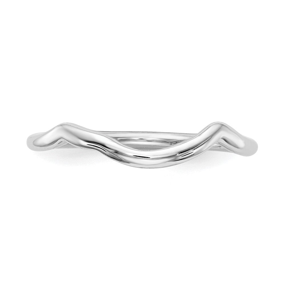 14K White Gold Polished Contour Wedding Band