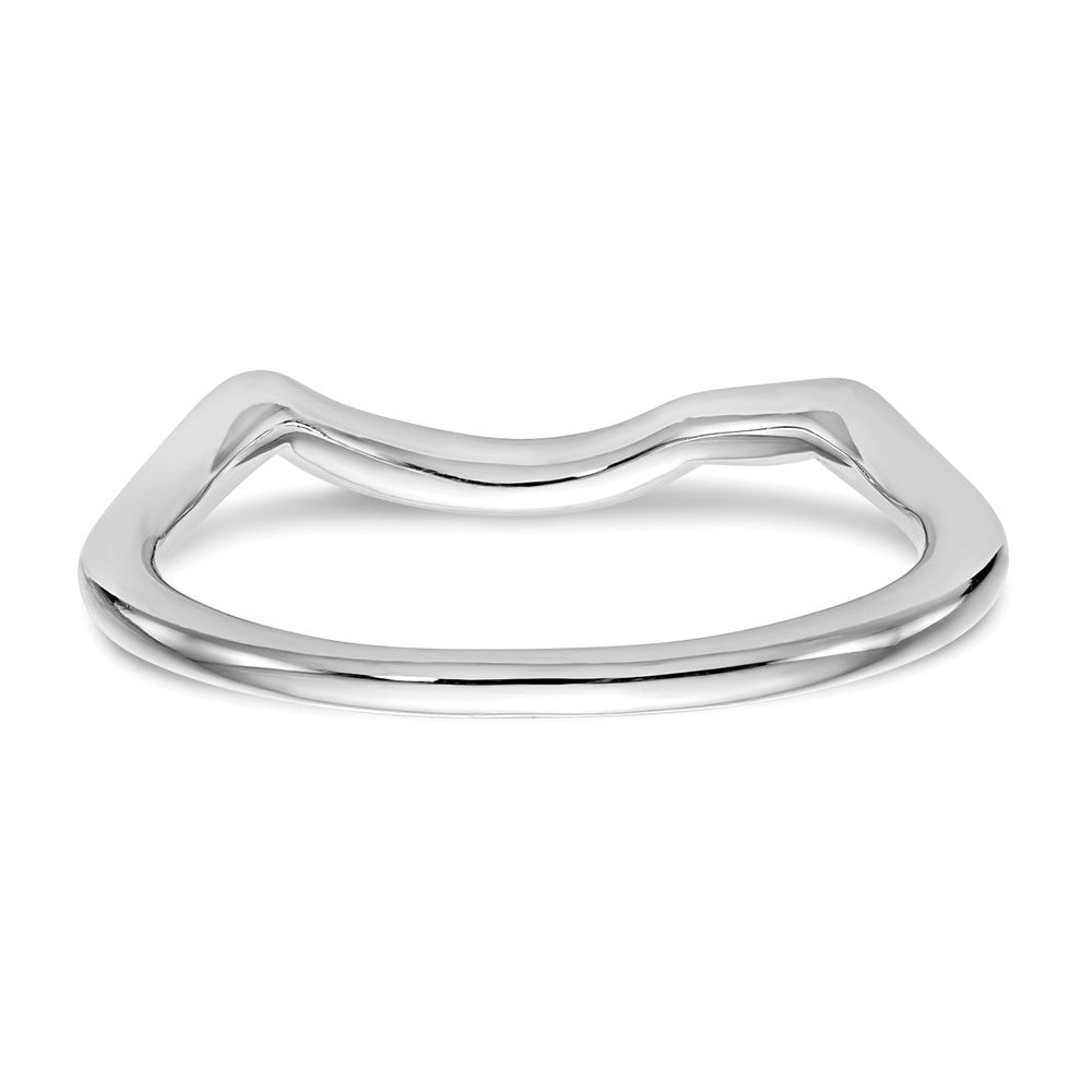 14K White Gold Polished Contour Wedding Band