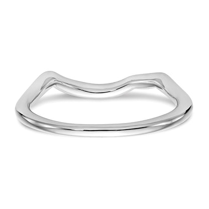 14K White Gold Polished Contour Wedding Band