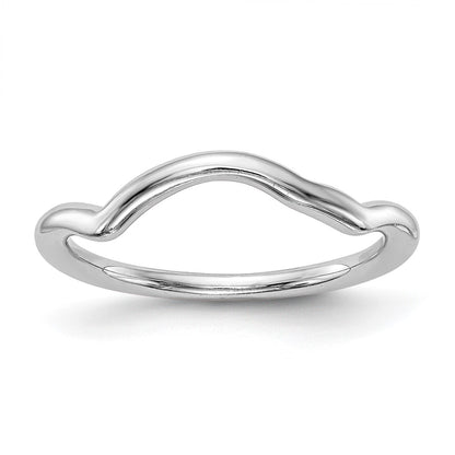 14K White Gold Polished Contour Wedding Band