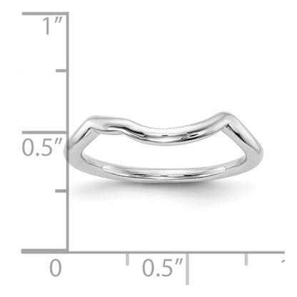 14K White Gold Polished Contour Wedding Band