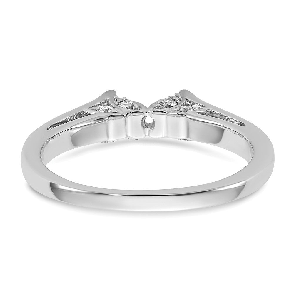 14k White Gold Peg Set Simulated Diamond Engagement Ring