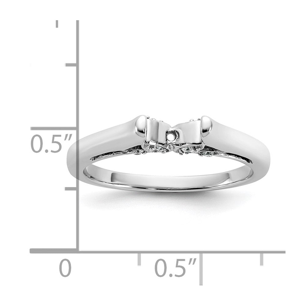 14k White Gold Peg Set Simulated Diamond Engagement Ring