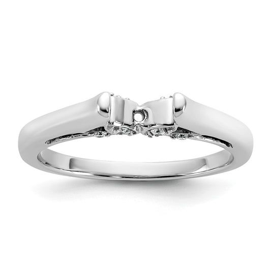 14k White Gold Peg Set Simulated Diamond Engagement Ring