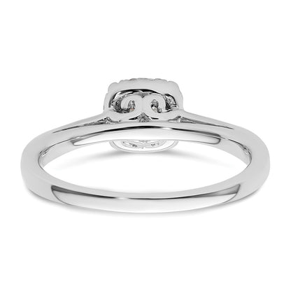 14k White Gold Round Halo Simulated Diamond Engagement Ring