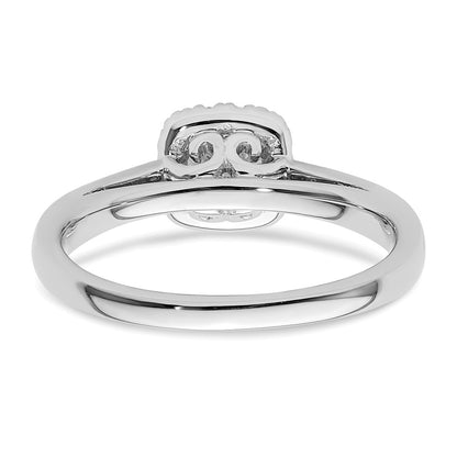 14k White Gold Round Halo Simulated Diamond Engagement Ring