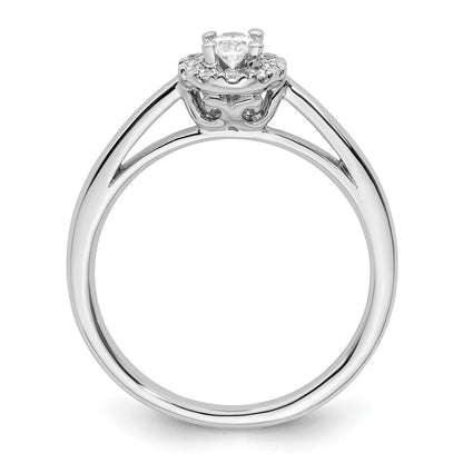 14k White Gold Oval Halo Simulated Diamond Engagement Ring