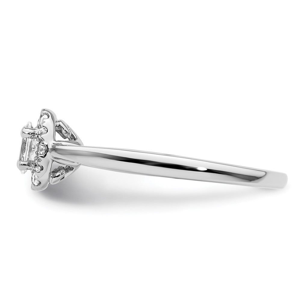 14k White Gold Oval Halo Simulated Diamond Engagement Ring