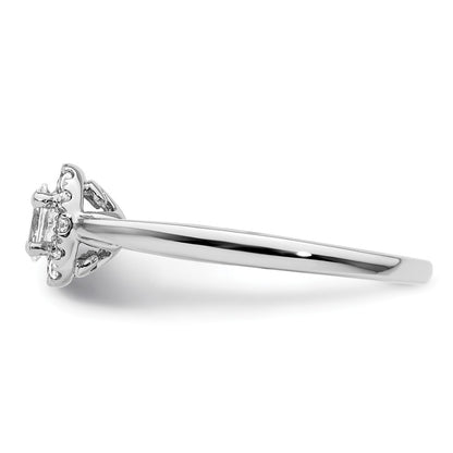 14k White Gold Oval Halo Simulated Diamond Engagement Ring