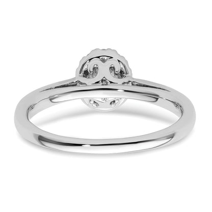 14k White Gold Oval Halo Simulated Diamond Engagement Ring