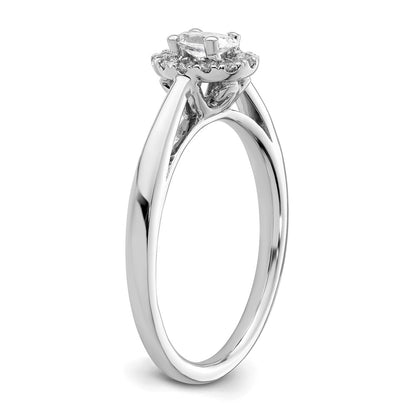 14k White Gold Oval Halo Simulated Diamond Engagement Ring