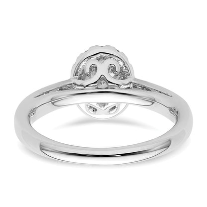 14k White Gold Oval Halo Simulated Diamond Engagement Ring