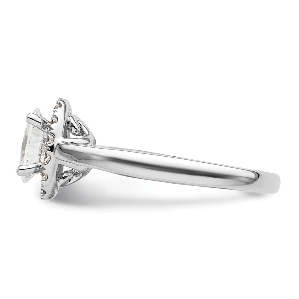 14k White Gold Oval Halo Simulated Diamond Engagement Ring