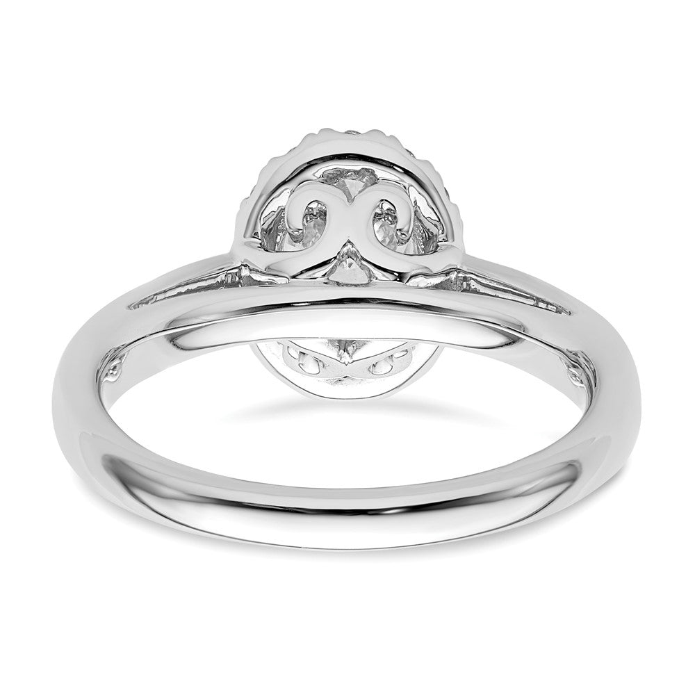 14k White Gold Oval Halo Simulated Diamond Engagement Ring