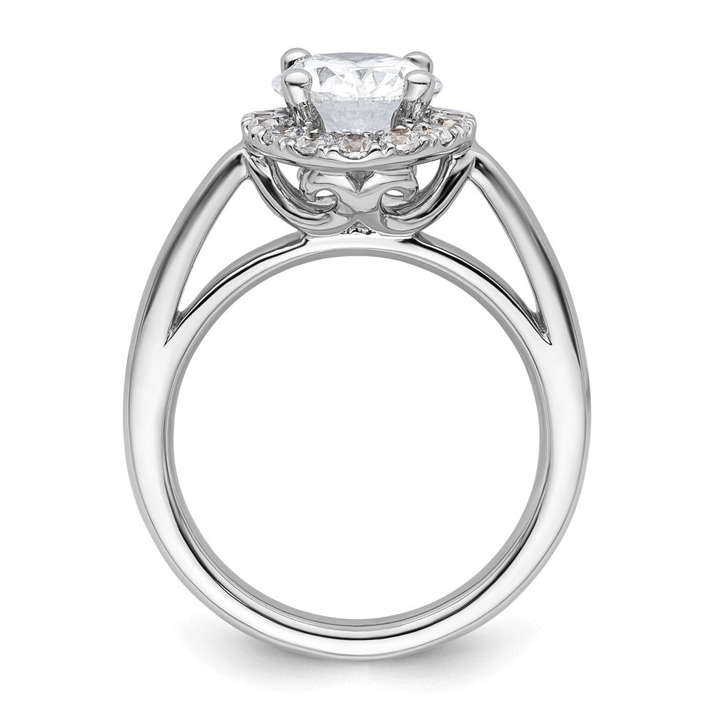 14k White Gold Oval Halo Simulated Diamond Engagement Ring