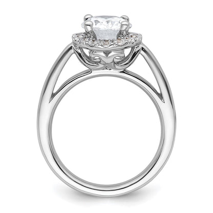 14k White Gold Oval Halo Simulated Diamond Engagement Ring