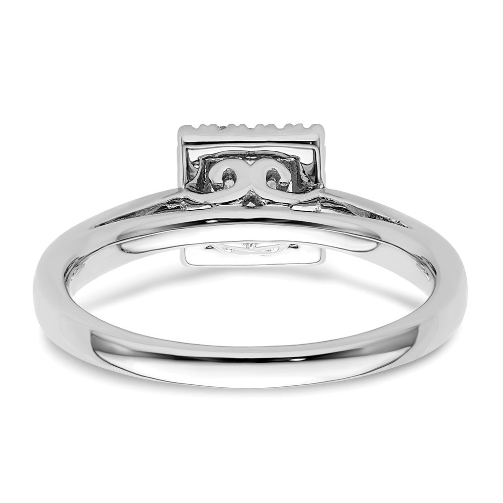 14k White Gold Princess Halo Simulated Diamond Engagement Ring