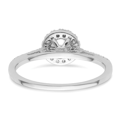14k White Gold Round Halo Simulated Diamond Engagement Ring