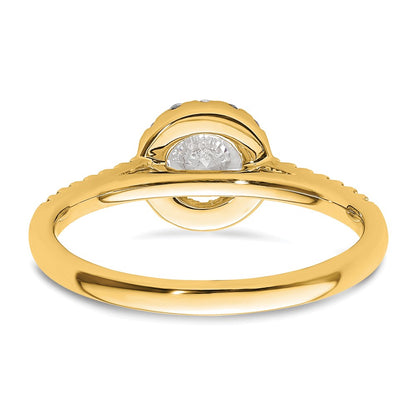 14k Yellow Gold 3/4 Ct. Lab Grown Diamond VS/SI+ G+ Halo Engagement Ring