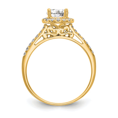 14k Yellow Gold 1/4 Ct. Lab Grown Diamond VS/SI+ G+ 1 Ct. Center Halo Engagement Ring