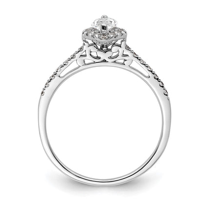 1/3 Ct. Natural Marquise Cut Diamond Semi-mount Engagement Ring in 14K White Gold