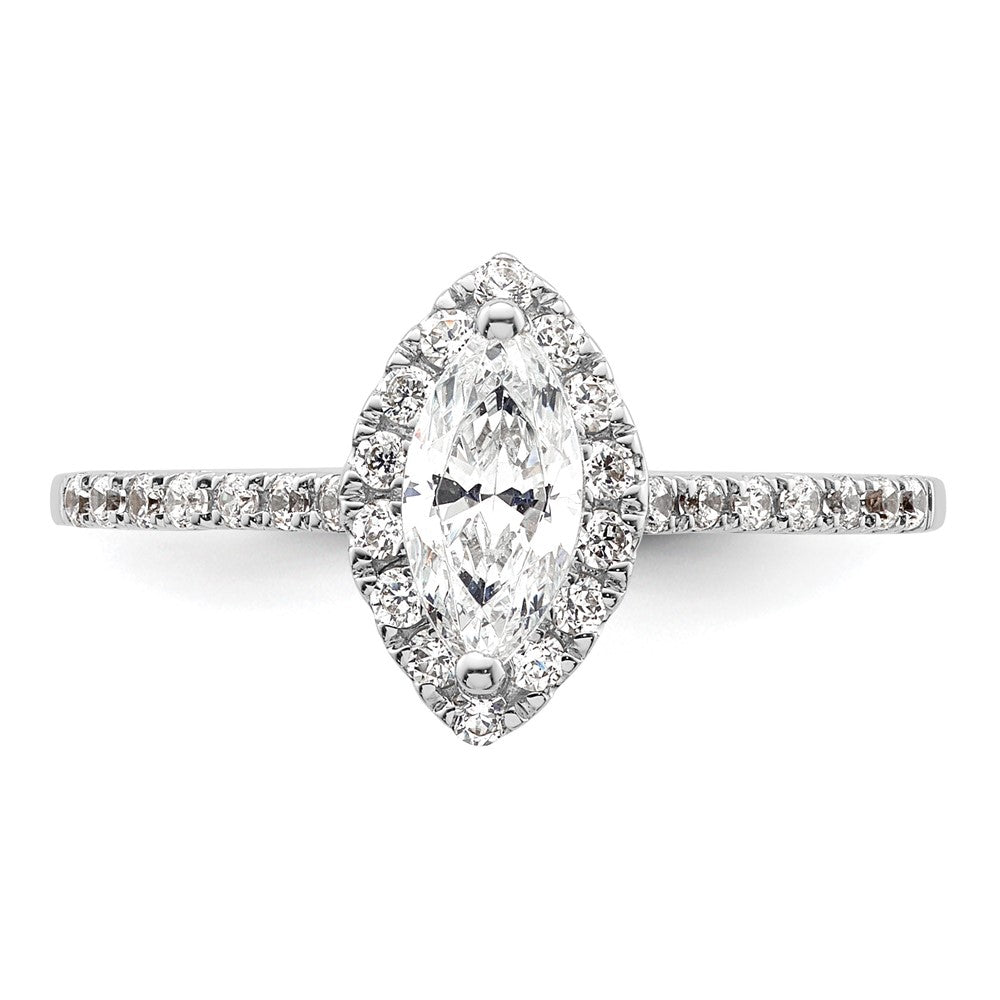 1/3 Ct. Natural Marquise Cut Diamond Semi-mount Engagement Ring in 14K White Gold